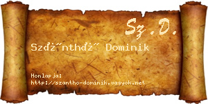 Szánthó Dominik névjegykártya