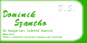 dominik szantho business card